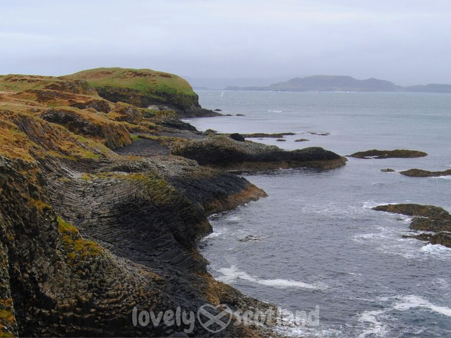 Basalt columns on the coast of the Isle of Staffa, shaped by the sea and wind