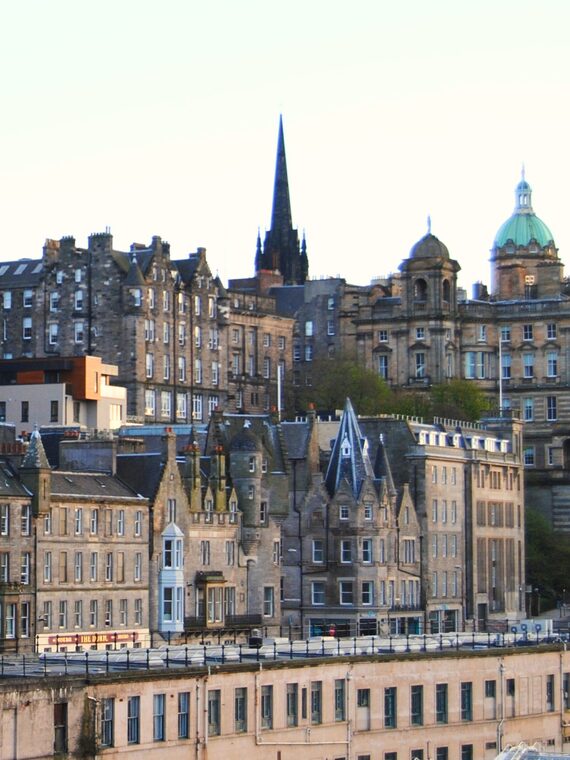 Edinburgh Old Town skyline with historic stone tenements